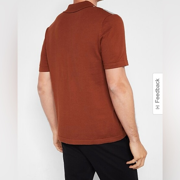 Express Multi Striped Short Sleeve Polo Sweater - Picture 8 of 11